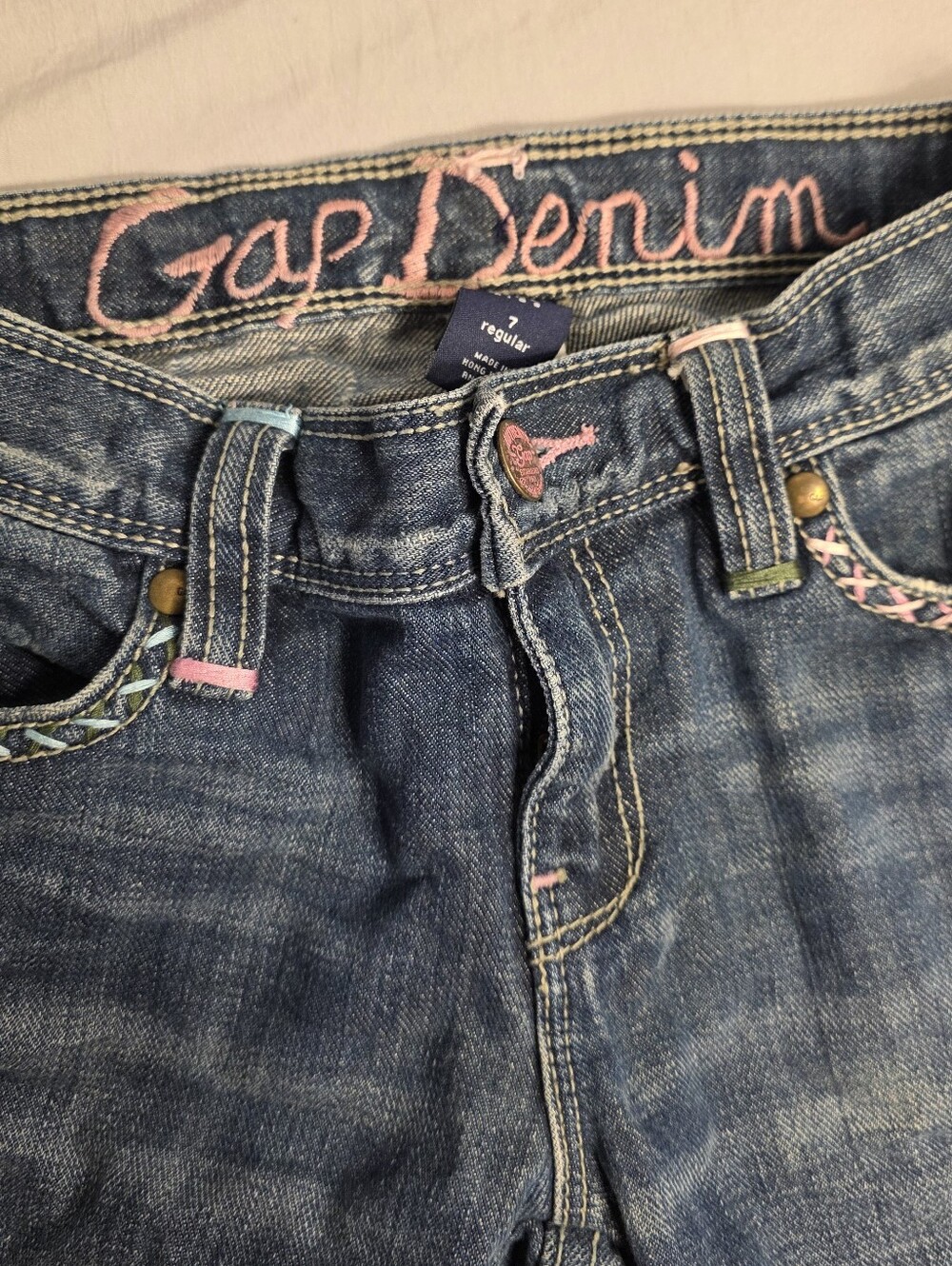 Gap Denim Girls Vintage Embroidered Flare Jeans - Picture 3 of 5